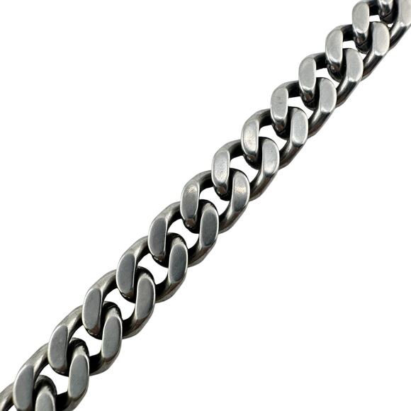 Fossil Stainless Steel Textured Smooth Reversible Unisex Curb Chain Bracelet - Picture 5 of 9